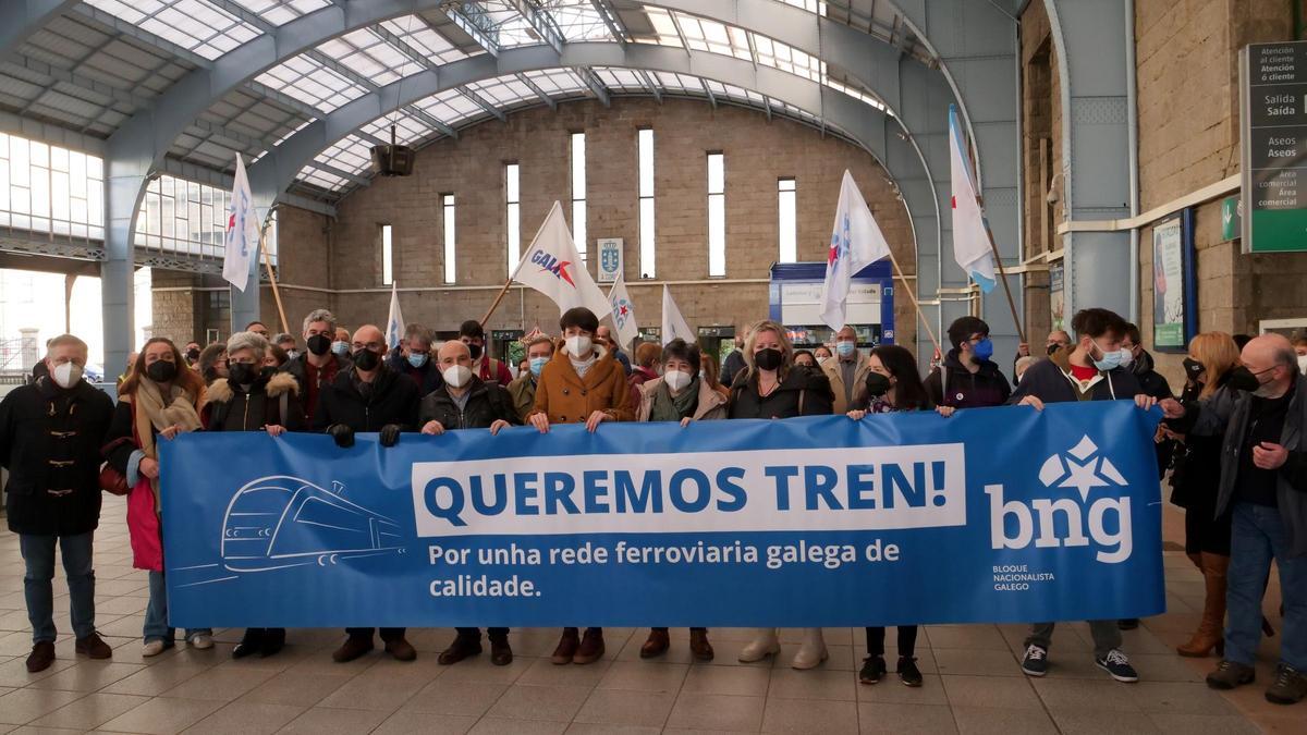 Reivindicación del BNG sobre el tren entre A Coruña y Ferrol.