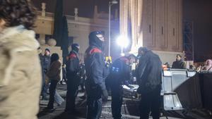 Campanadas de fin de año en plaza Espanya de Barcelona