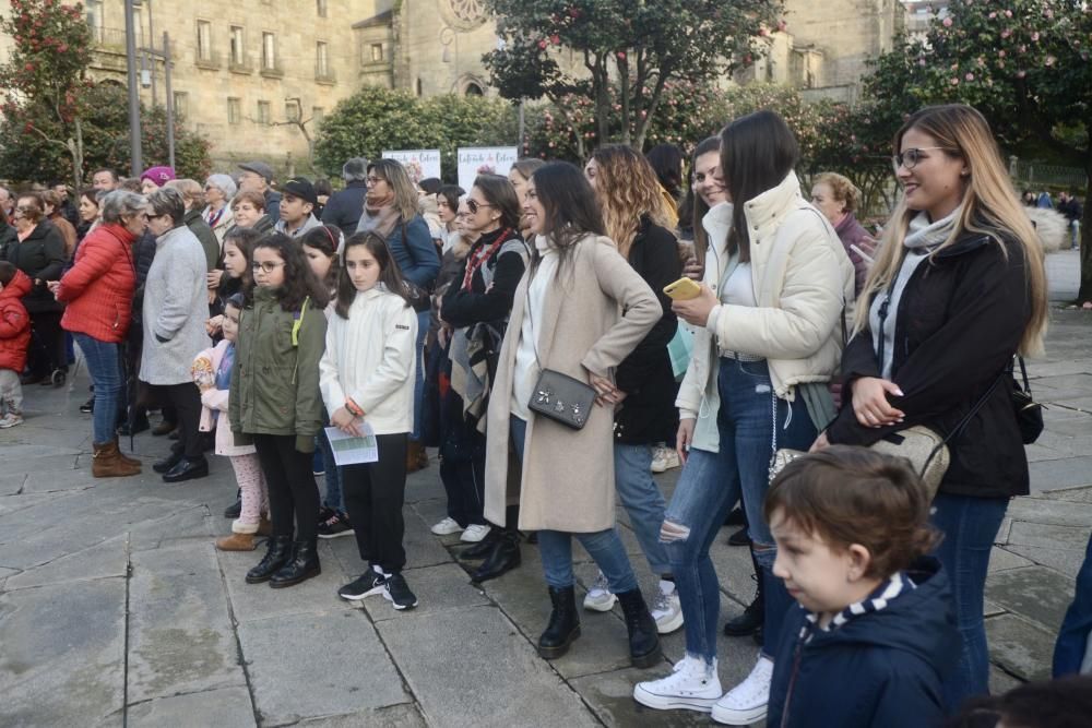 Madamas y Galáns colorean el carnaval de Pontevedra. // R. Vázquez