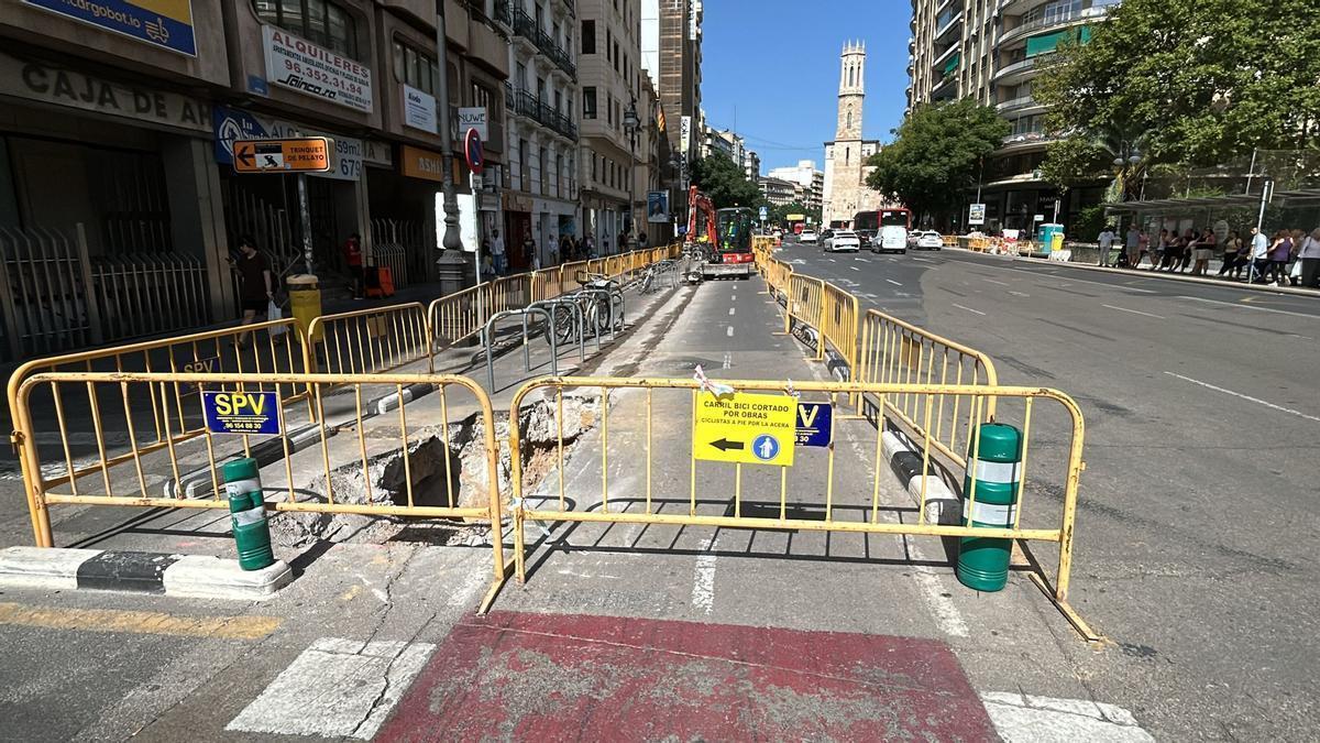 El anillo ciclista, cortado por obras