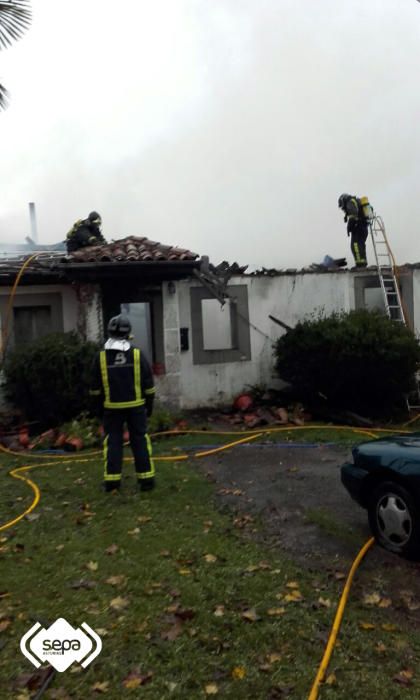 Incendio en una vivienda en Villaviciosa