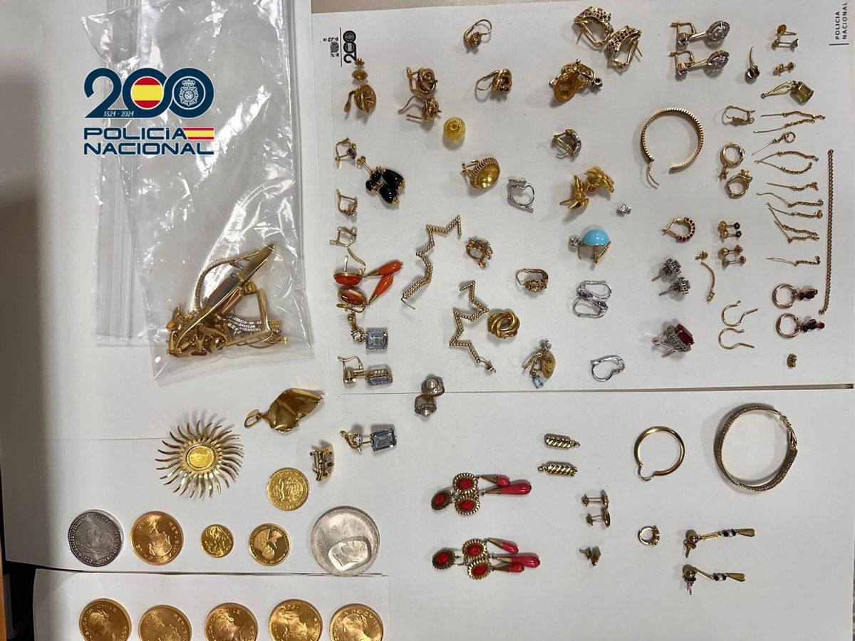 Algunas de las joyas sustraídas en Santa Cruz de Tenerife
