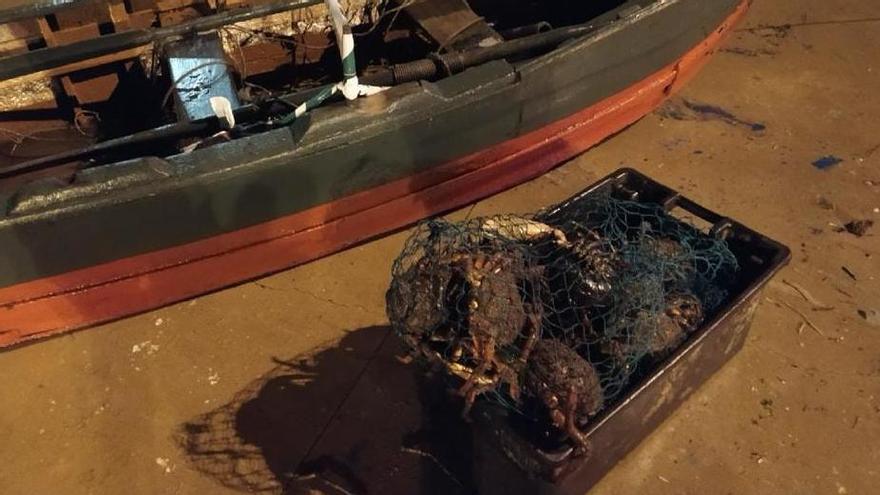 La Guardia Civil incauta 55 kilos de pescado y marisco en una embarcación furtiva en Cee