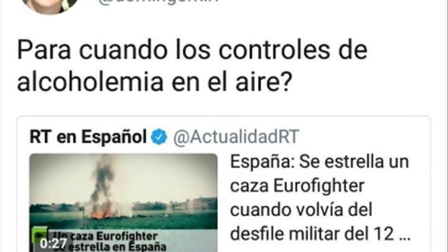 ERC suspende a un cargo que ironizó con el accidente del Eurofighter