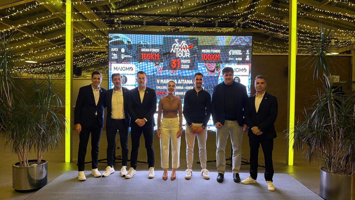 Presentación del Aitana Tour 2026, con Felipe Orts, Quique Gutiérrez y Miriam Vilar, entre los asistentes.