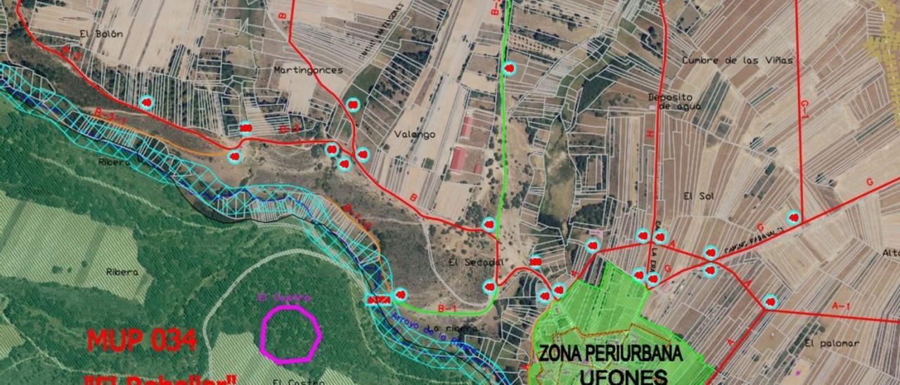 Distribución de minifundios en el término de Ufones. | Cedida