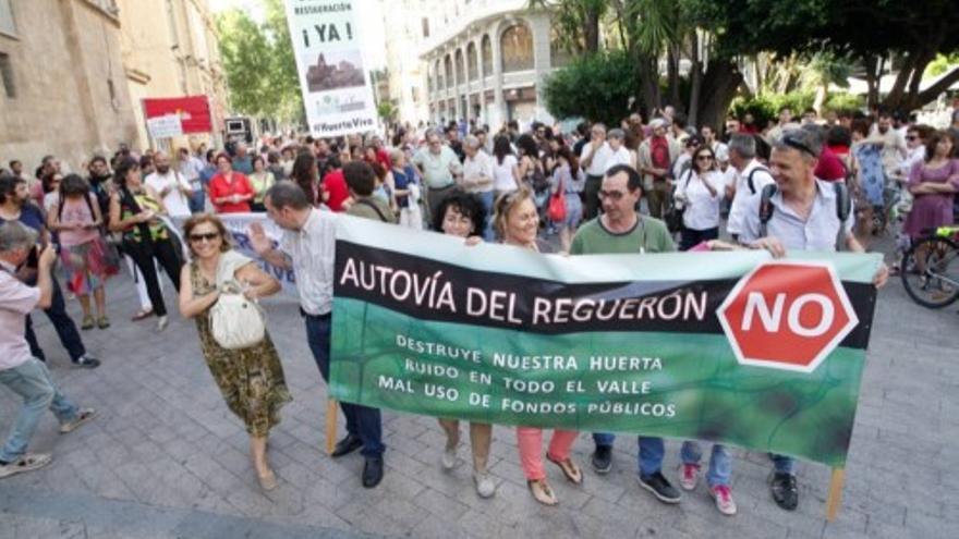 Manifestación en Murcia de Huermur