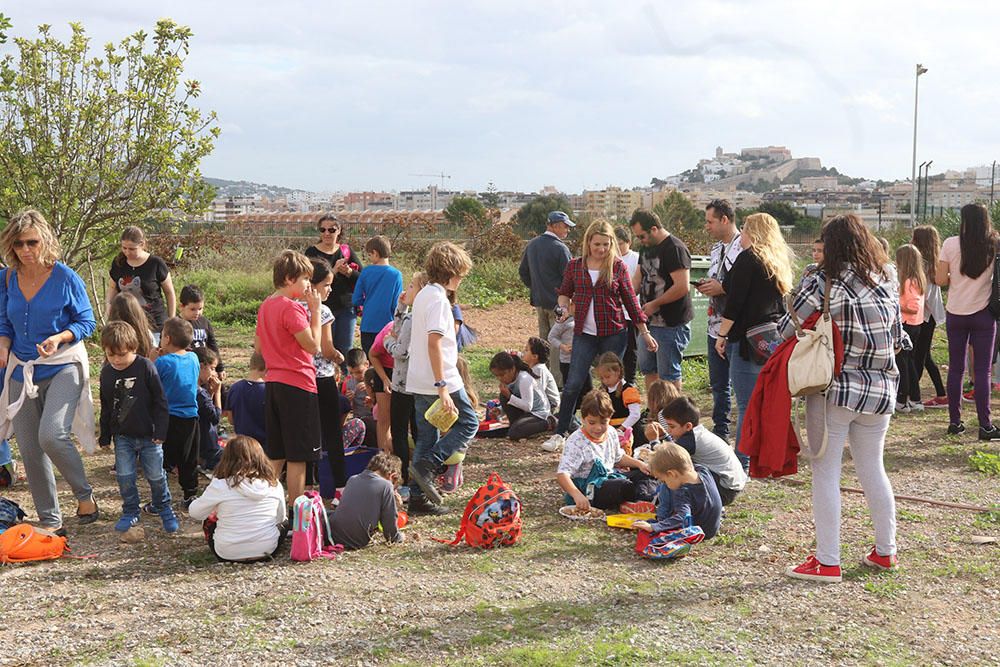 Alumnos de Can Cantó celebran una trencada en la Finca de Can Tomeu.