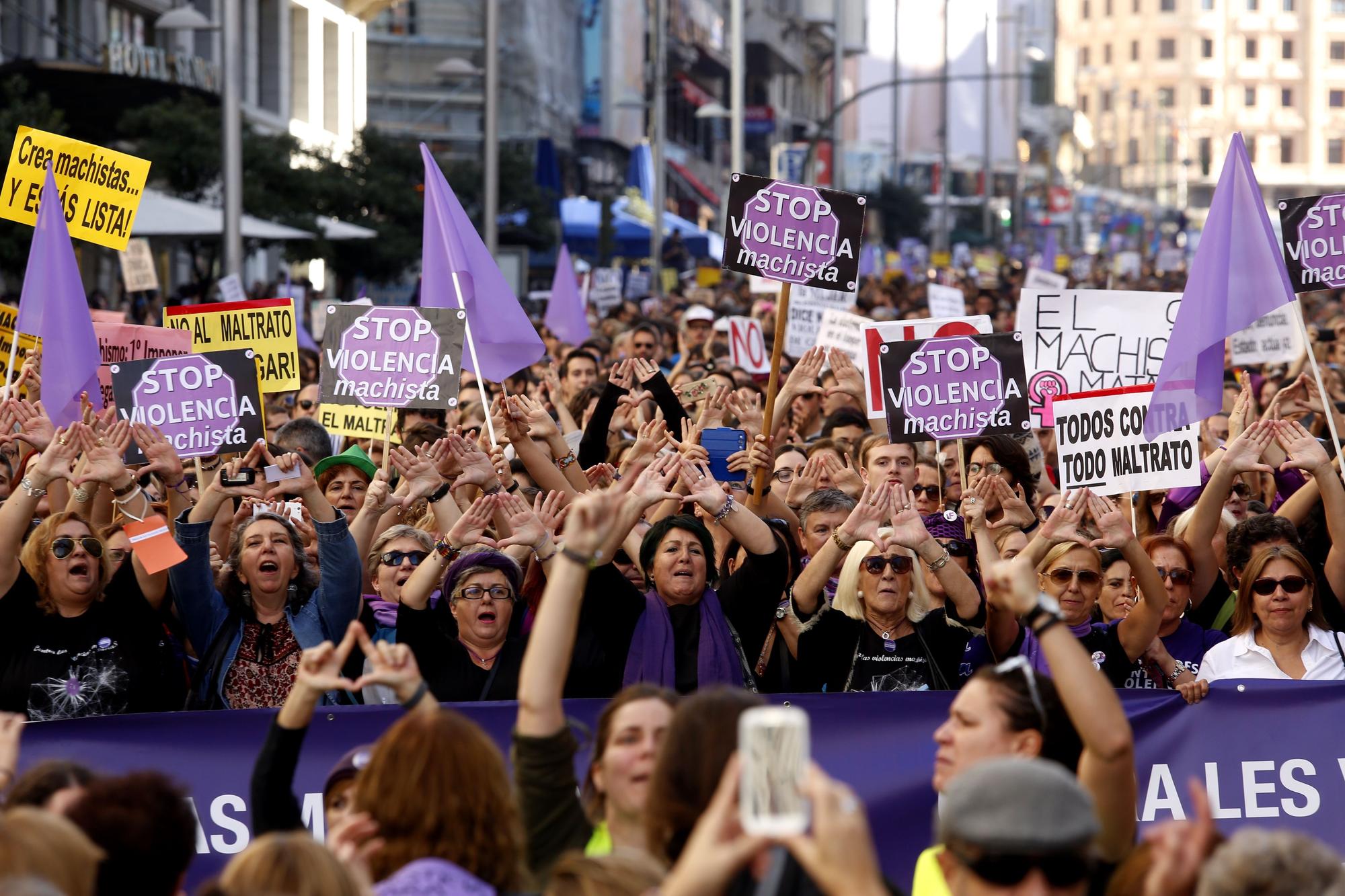 Manifestación de noviembre de 2015 en Madrid en contra de la violencia machista.