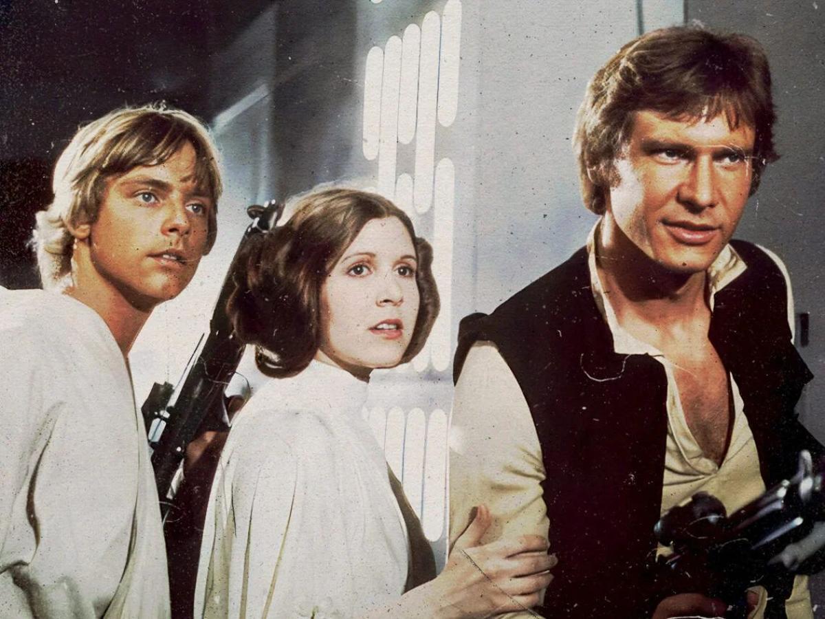 Harrison Ford con otros protagonistas de la saga de 'Star Wars'