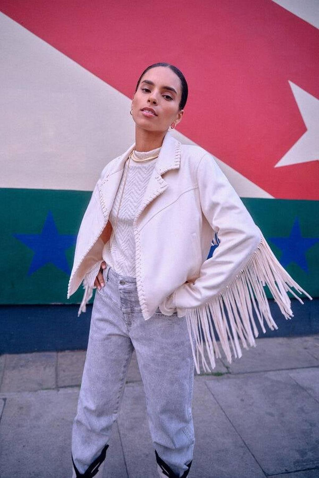 Cazadora de flecos efecto ante de Slowlove