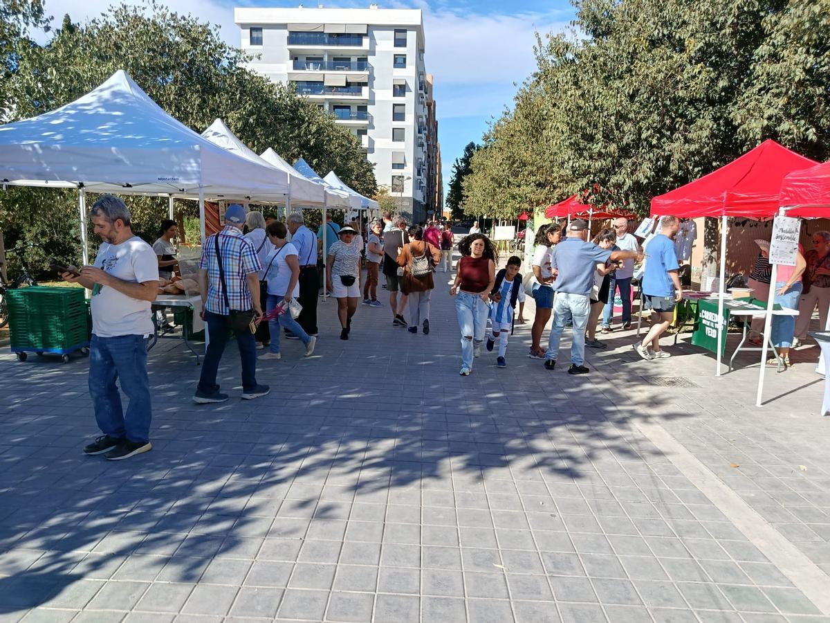 Jornada cultural y de convivencia vecinal en una zona peatonal de Malilla
