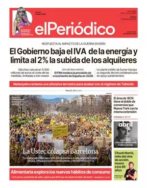 La portada de EL PERIÓDICO del 21 de marzo de 2026