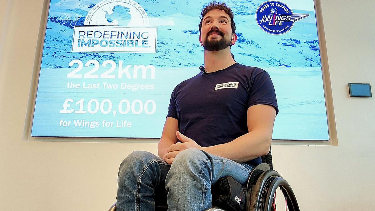 Darren Edwards quiere completar 222 kilómetros en silla adaptada hasta el Polo Sur