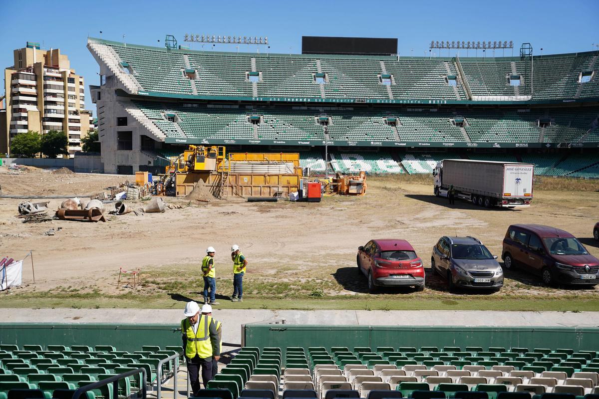 Trabajos de construcción del nuevo estadio Benito Villamarín, del Real Betis