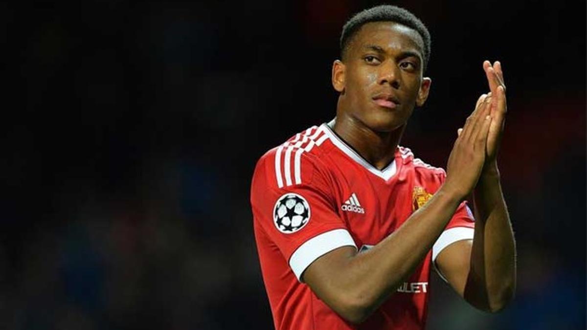 Anthony Martial durante el partido entre el Manchester y el Wolfsburgo