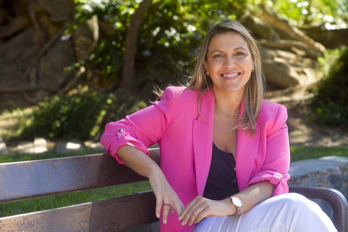 La periodista y presentadora del Telecanarias Fátima Hernández, en el Parque Doramas.