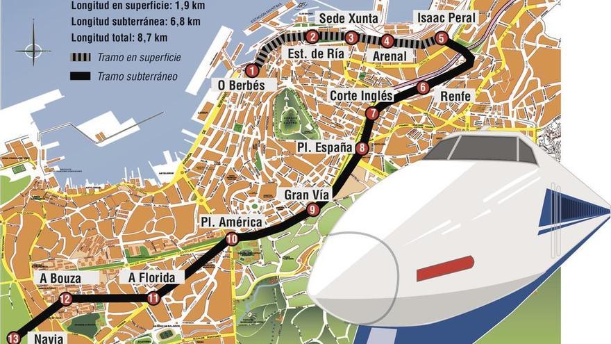 Propuesta de metro para articular el transporte en la ciudad planteada en 2005. // FdV