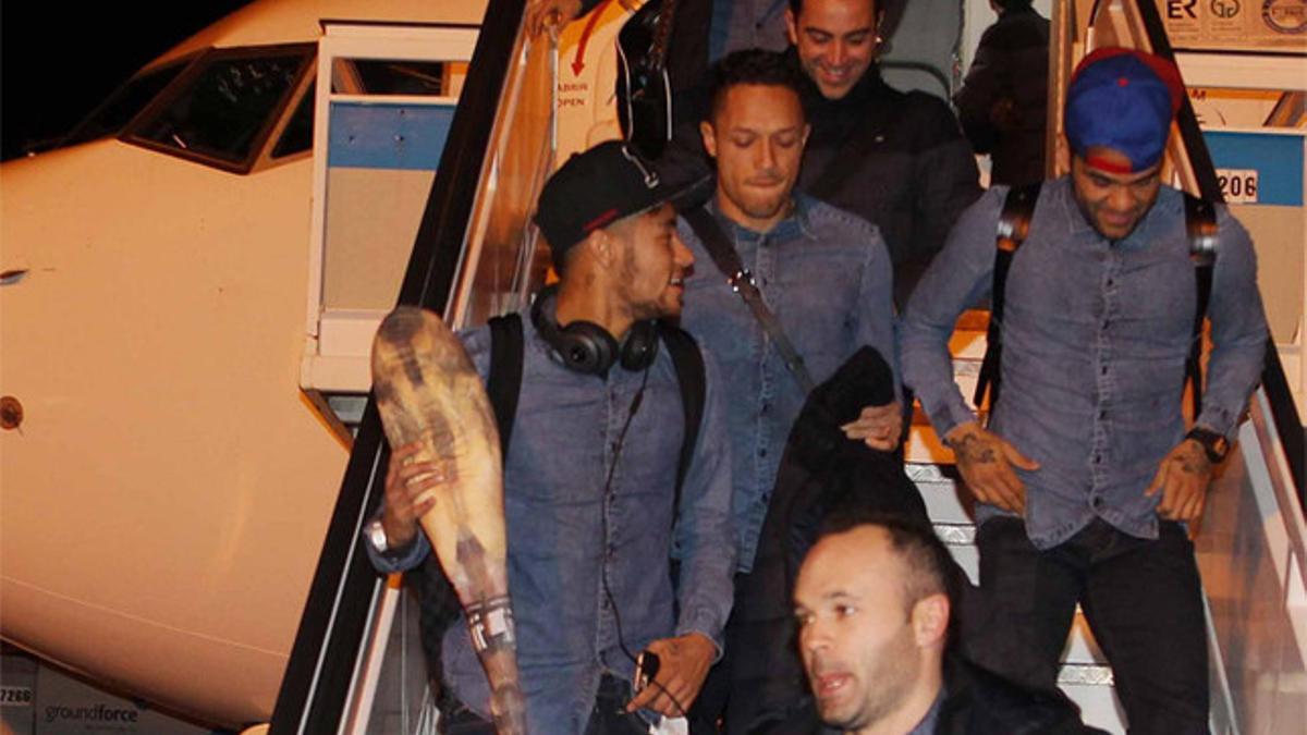 Neymar, con su jamón de plástico