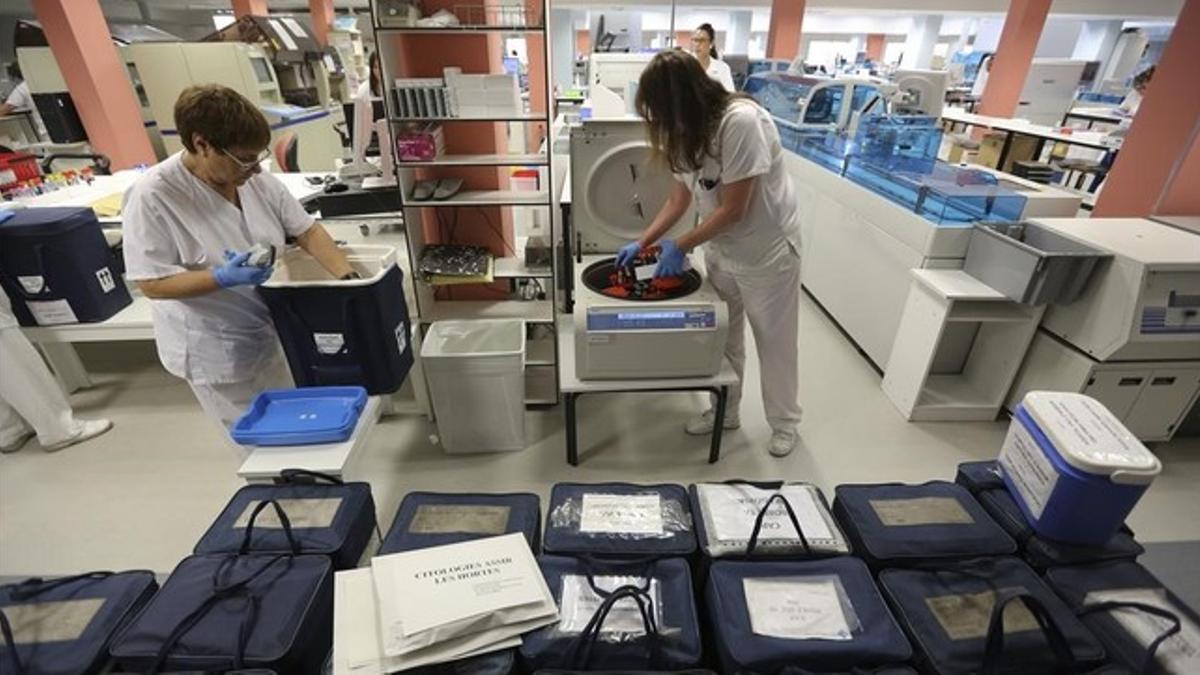 Personal sanitario en el hospital de la Vall d'Hebron