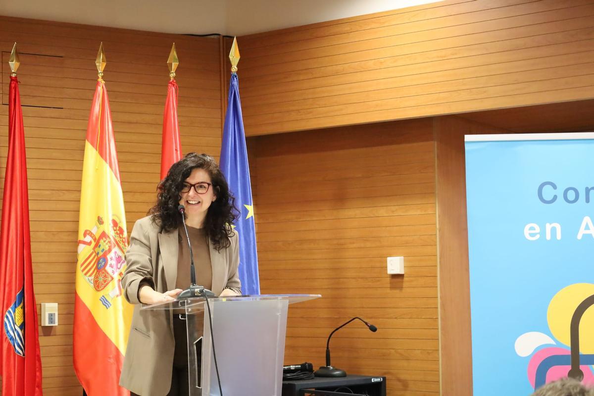 Orlena de Miguel durante la entrega de premios