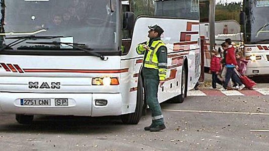 Control de medidas de seguridad en el transporte escolar.