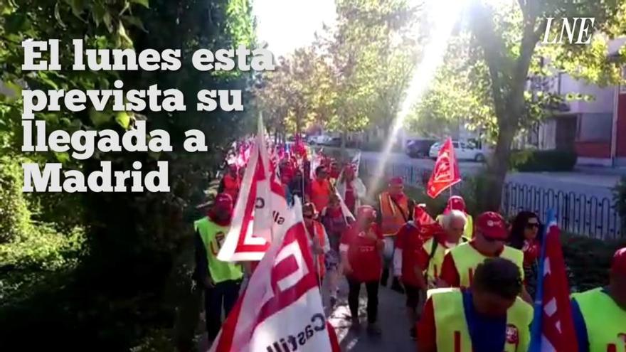 La marcha de asturianos por unas pensiones dignas llega a Segovia