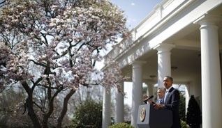 El presidente de los Estados Unidos, Barack Obama, comenta el presupuesto fiscal del 2014 en la Casa Blanca