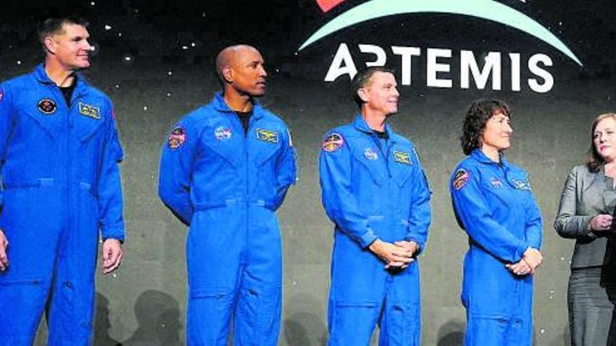 Desde la izda., Hansen, Glover, Wiseman y Koch, ayer en Houston.