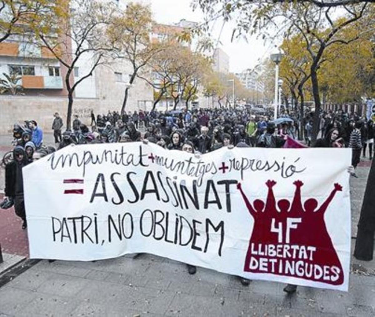 Manifestació després del suïcidi de Patricia Heras, una de les condemnades pel 4-F.