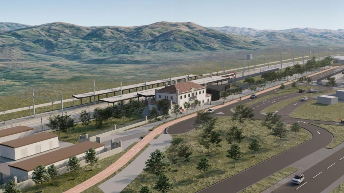 Infografía de la futura estación de Cercanías de Soto Sur en Soto del Real.