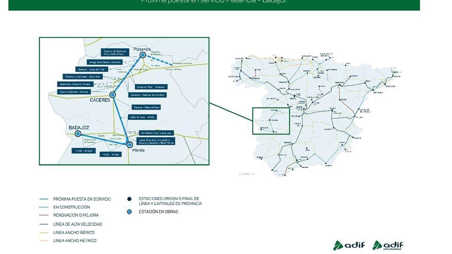 Próxima puesta en servicio del tren de alta velocidad Plasencia-Badajoz.