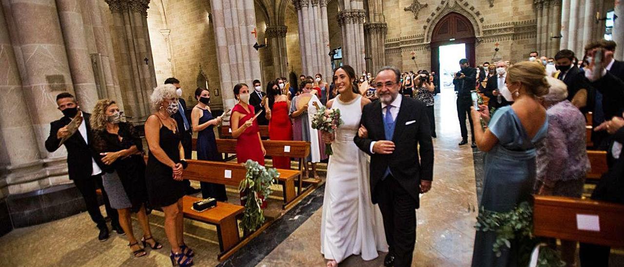 Un momento de la ceremonia nupcial, el pasado sábado.