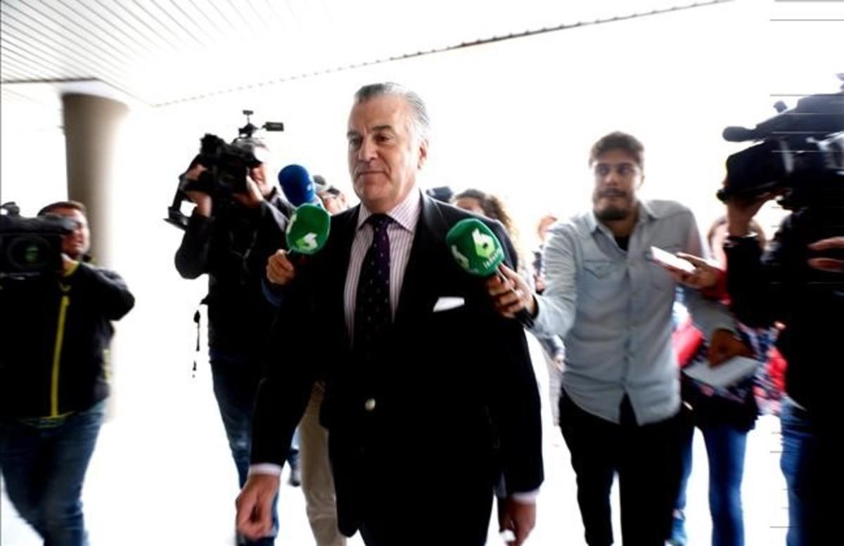 El extesorero del PP Luis Bárcenas, a su llegada a los juzgados de Madrid este miércoles.