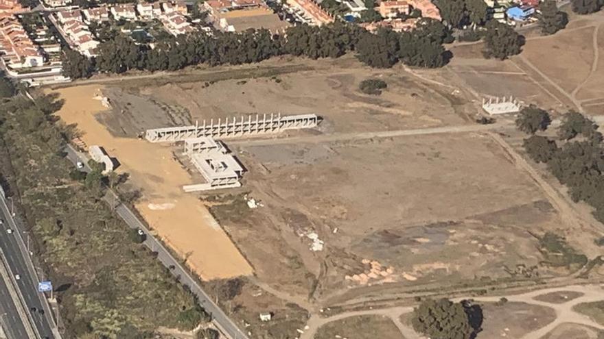 Imagen aérea actual de la zona de Arraijanal, con las obras paradas.