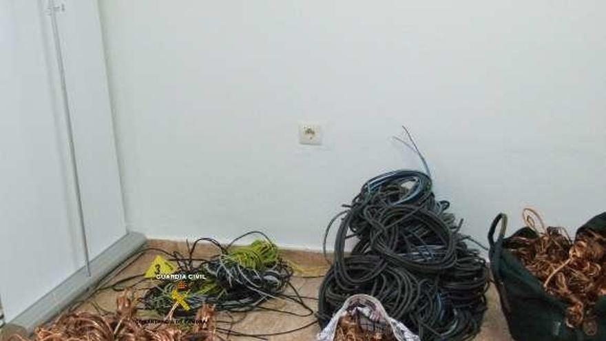 Cable incautado en una operación de la Guardia Civil.