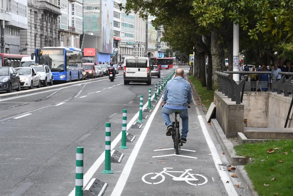 A Coruña estrena un nuevo tramo de carril bici