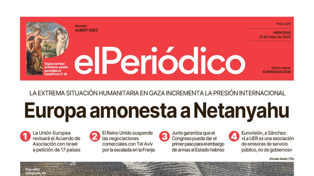 La portada de EL PERIÓDICO del 21 de mayo de 2025