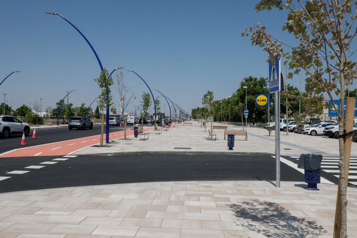 La avenida nueva en Utebo cuenta con casi 12.000 metros cuadrados de acera.