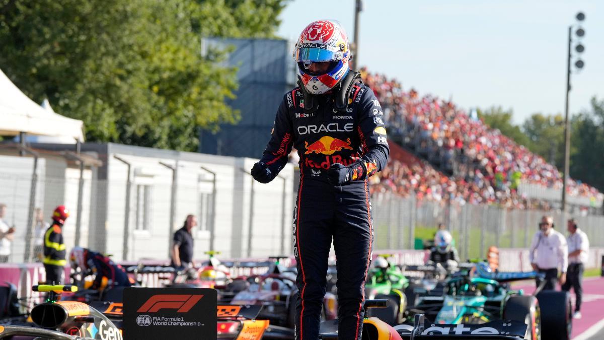 Max Verstappen celebra su pole en el GP de Italia