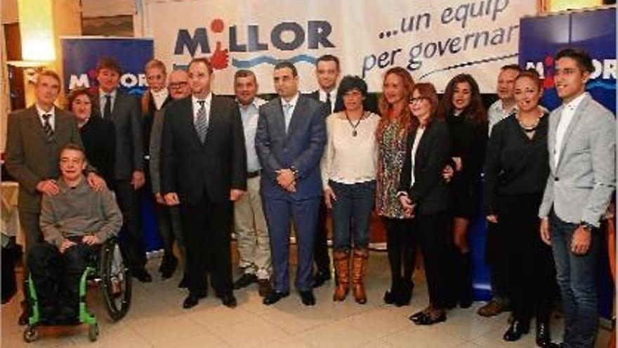 Els membres de la llista del Millor a les eleccions municipals de 2015, ahir durant la presentació a Lloret.