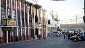 Fachada de la discoteca Teatre, tras el incendio del pasado 1 de octubre.