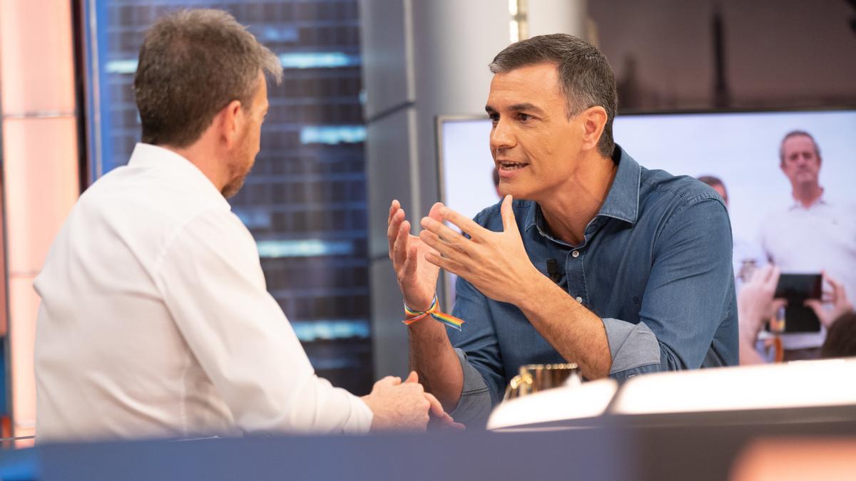 Pedro Sánchez en el programa El Hormiguero con Pablo Motos