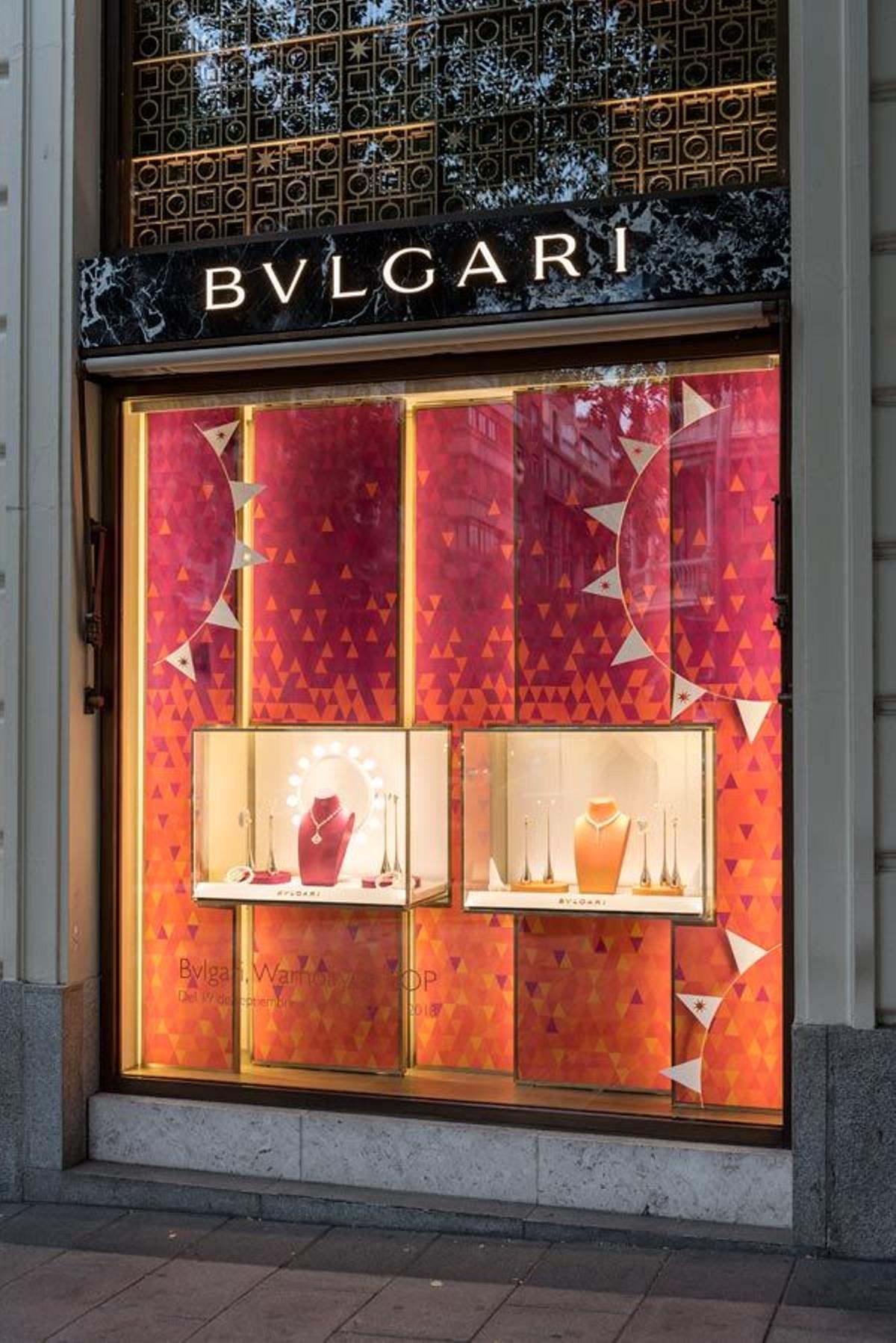 Escaparate de la tienda Bvlgari en Madrid