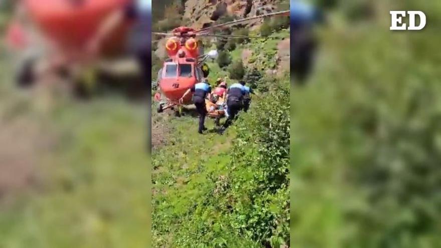 Rescatado en helicóptero un hombre tras sufrir un accidente con un tractor en San Andrés