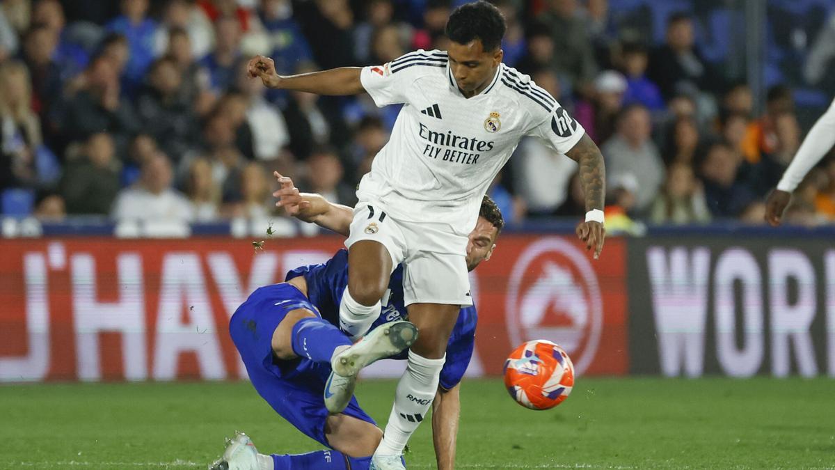 Rodrygo, en el partido del Madrid en Getafe
