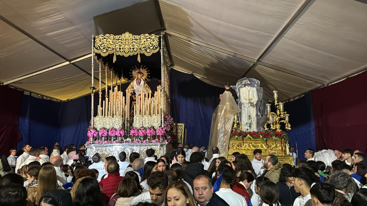 Las imágenes mencianas protegidas con plástico.