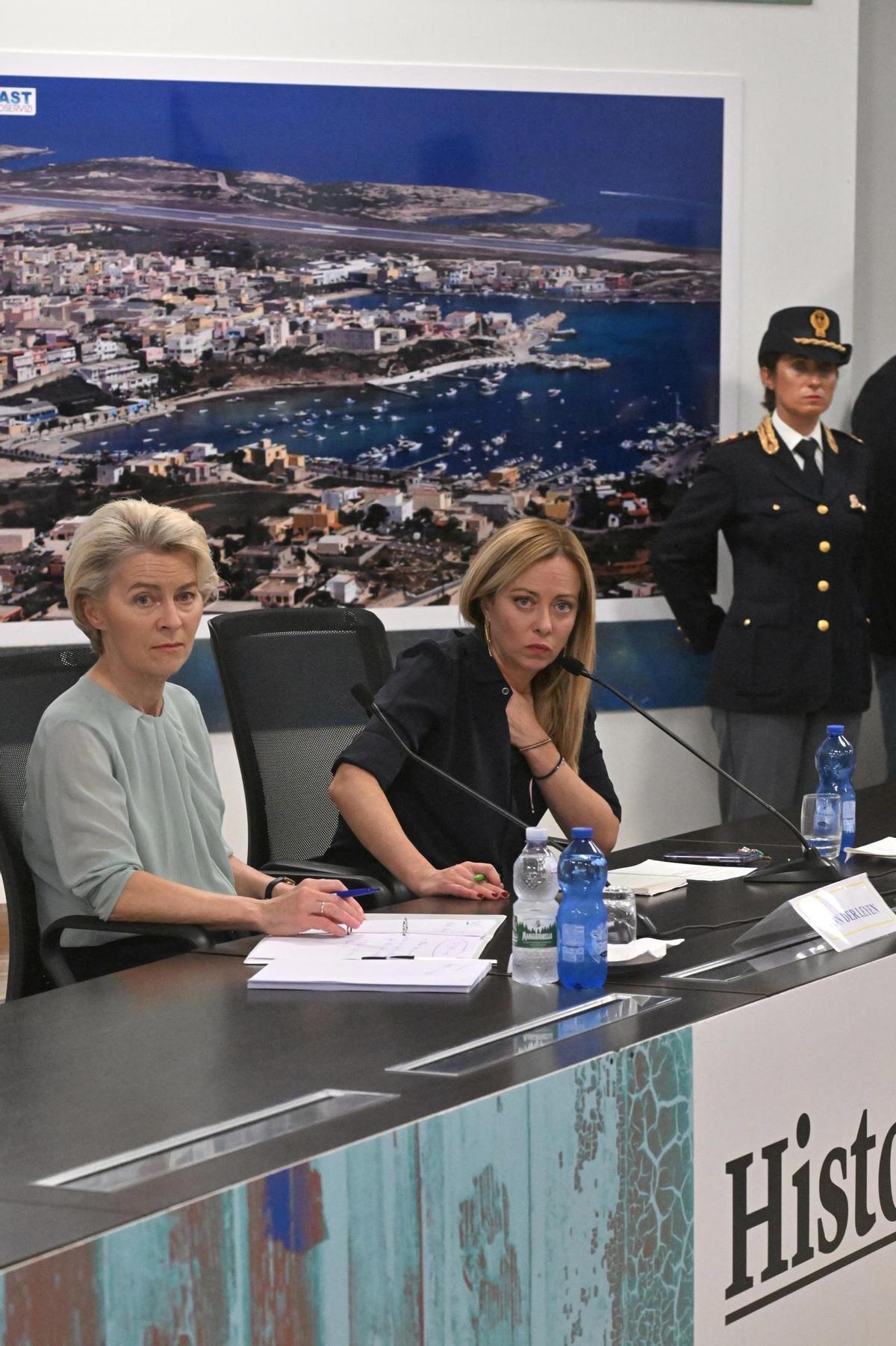 Von der Leyen visita Lampedusa invitada por Meloni