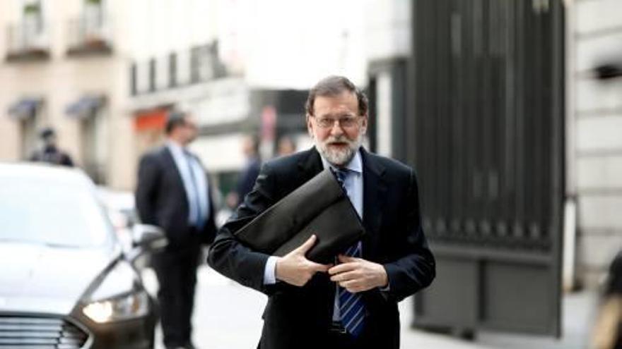 Rajoy, a la seva entrada al Congrés dels Diputats.