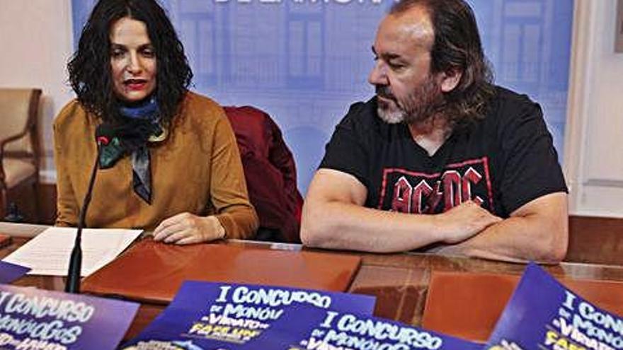 María Eugenia Cabezas y el cómico David César.